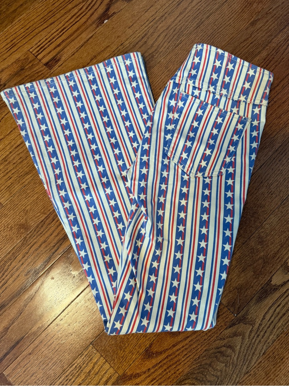 Free People Red, White & Blue Star Stripe Chinos